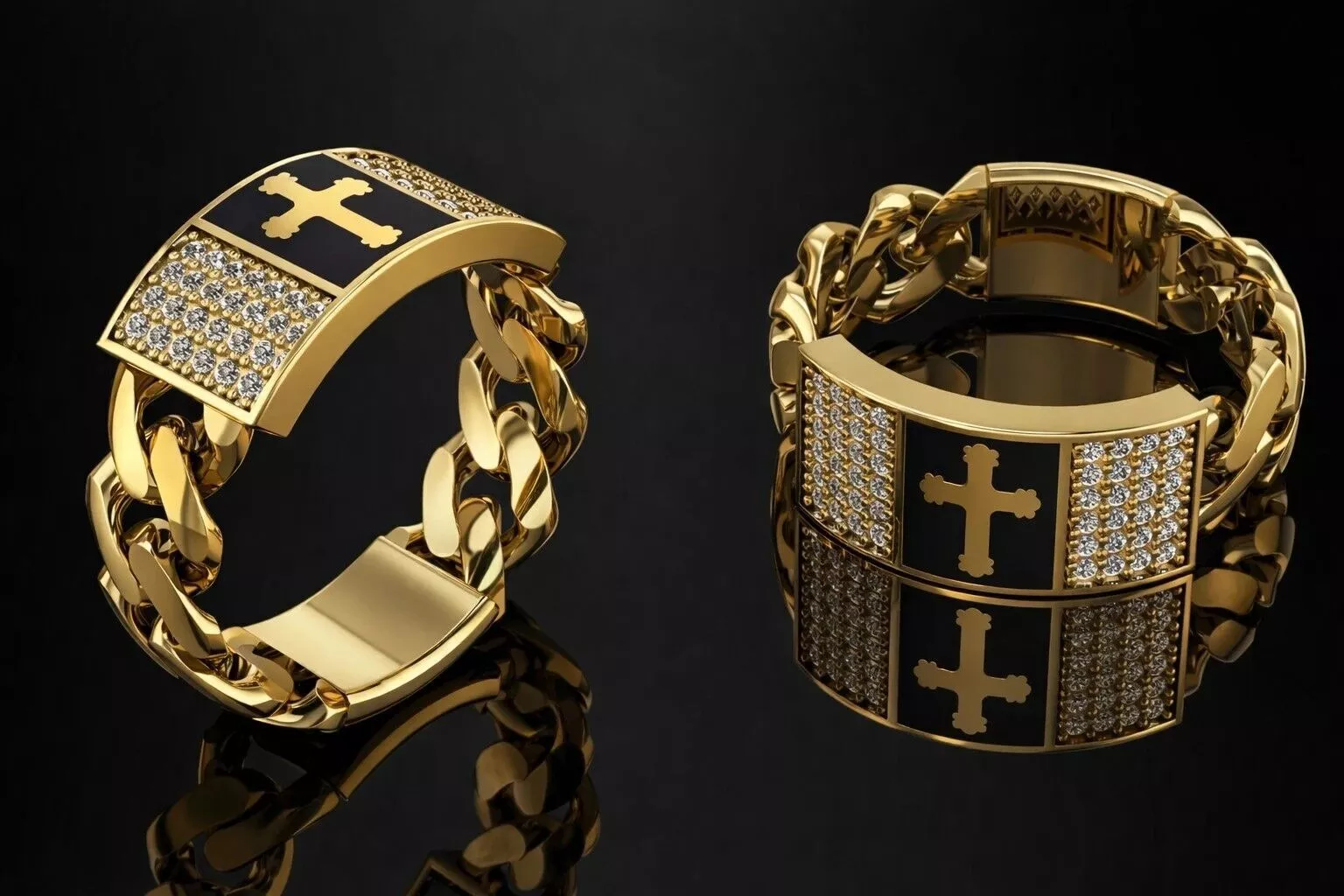 Mens Ring Brand Jewlery Gold Luxury 3D print model