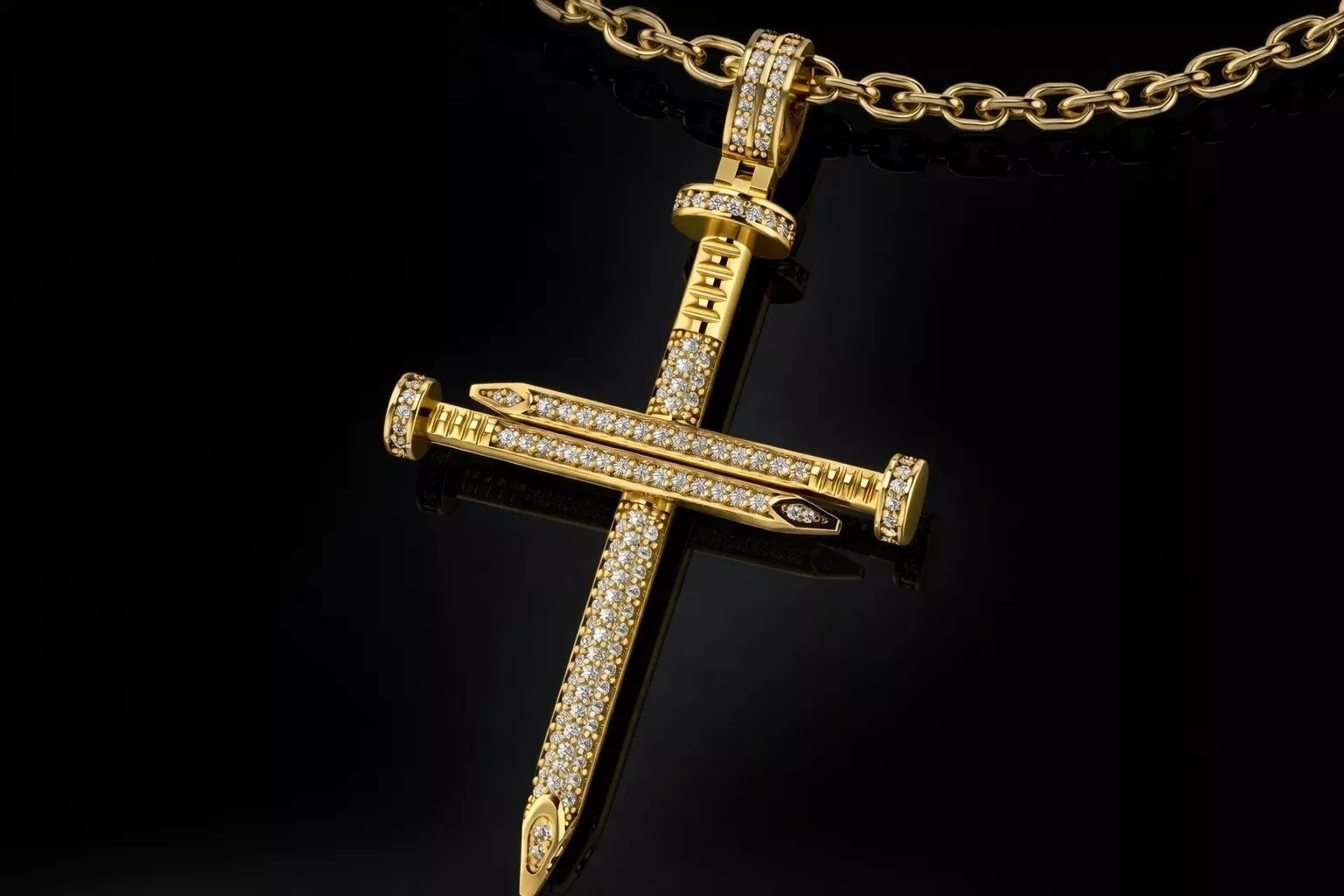 Nail Cross Pendant Brand Jewelry 3D print model