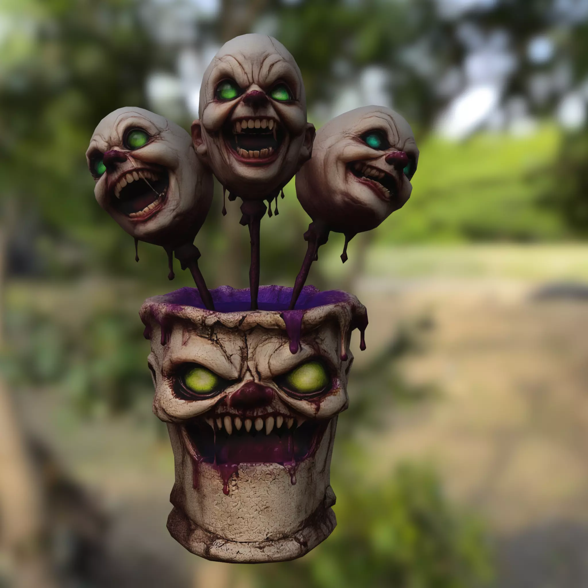 Stylized Horror Cupcake Cauldron Pack Low-poly 3D model