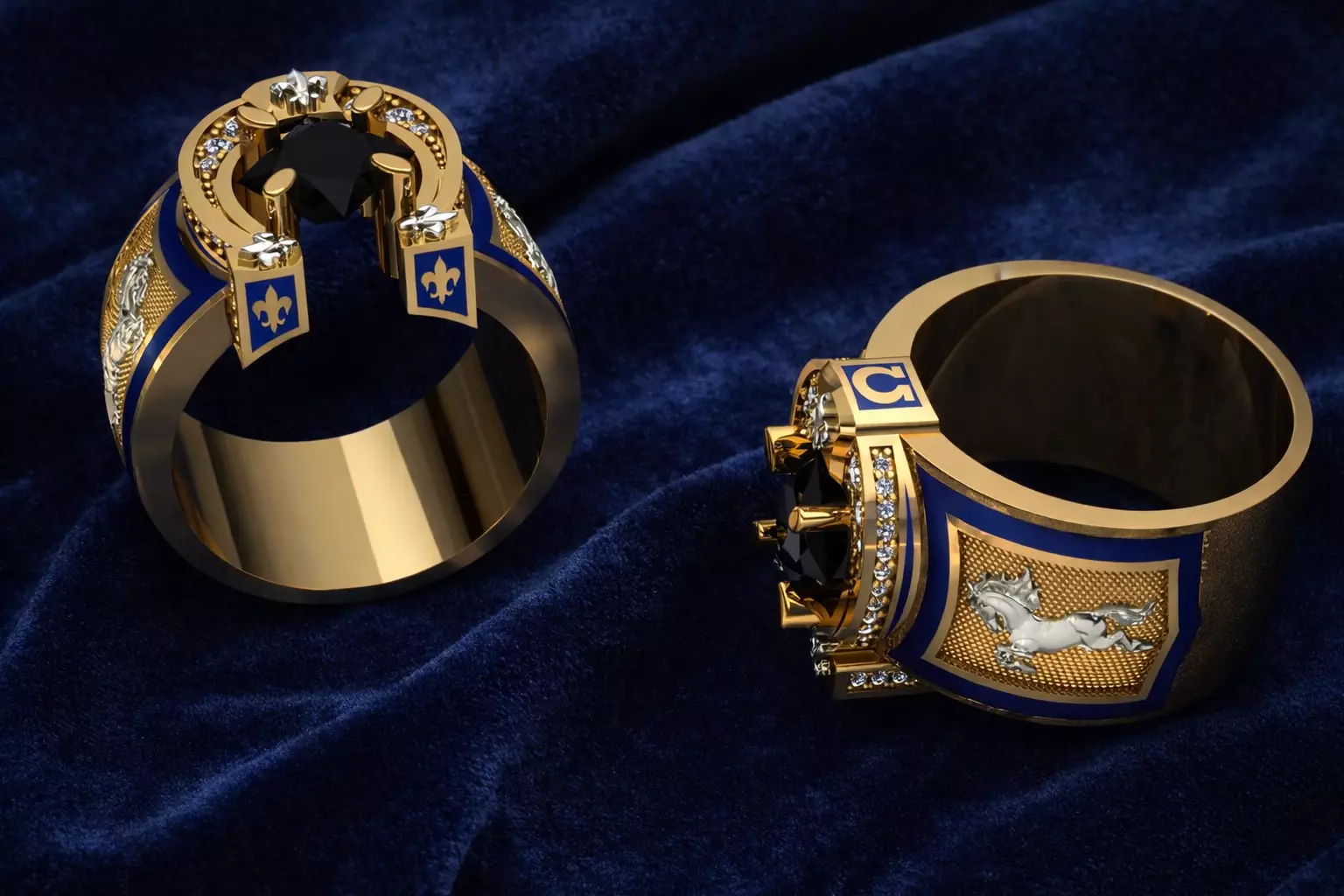 Mens Horseshoe Ring Luxury Jewelry 3D print model