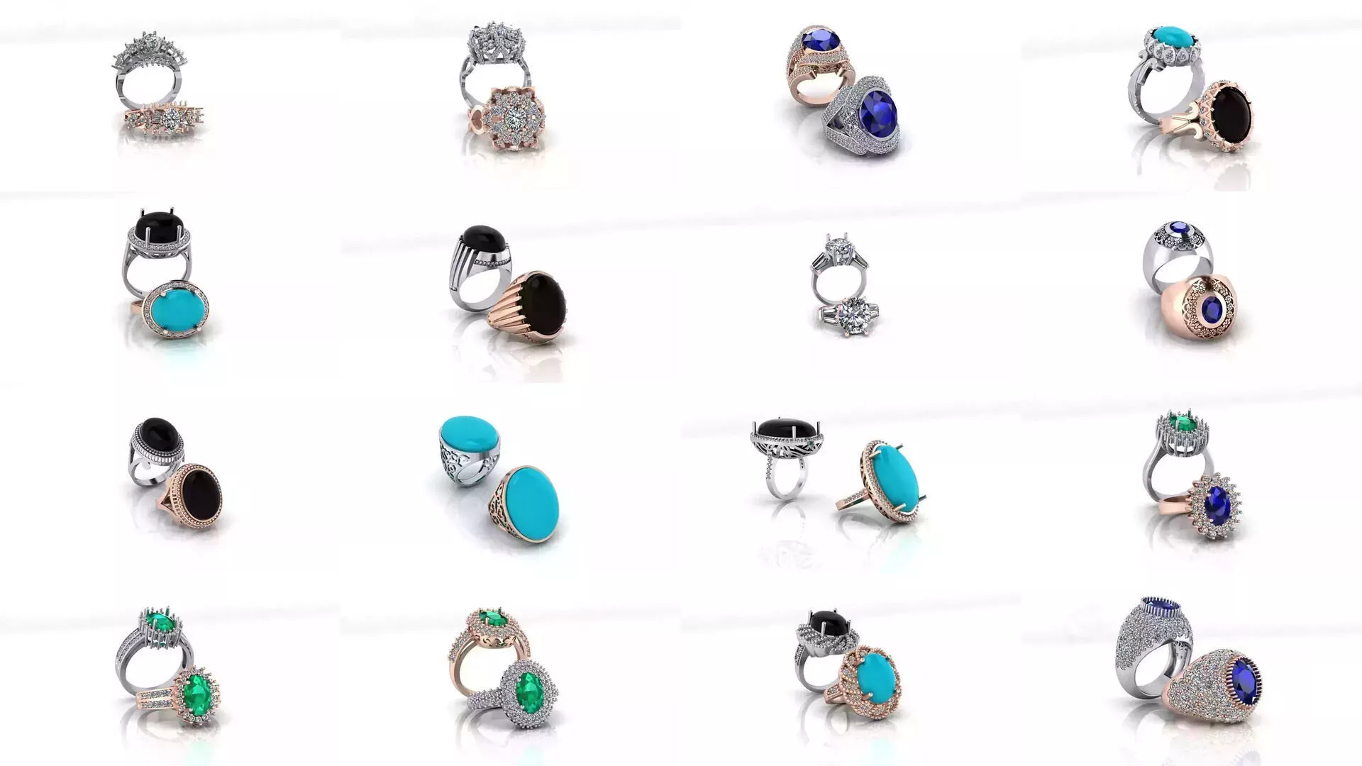 oval jewelry ring 3D Model Pack
