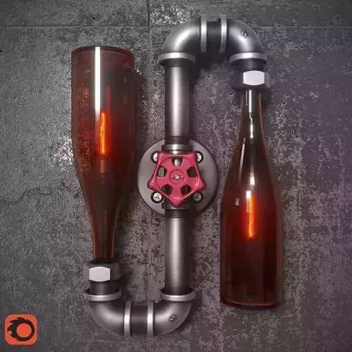 steampunk lamp bra 3D model