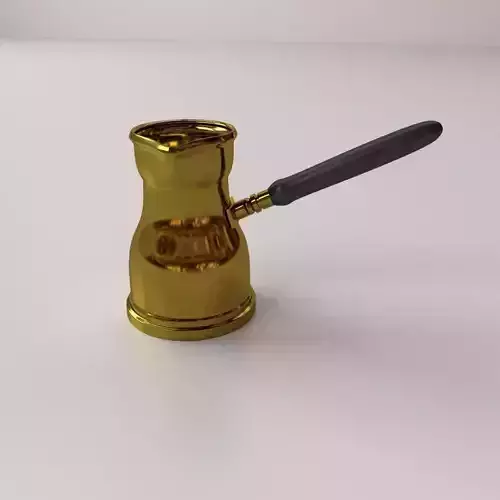 Cezve gold coffee pot with handle