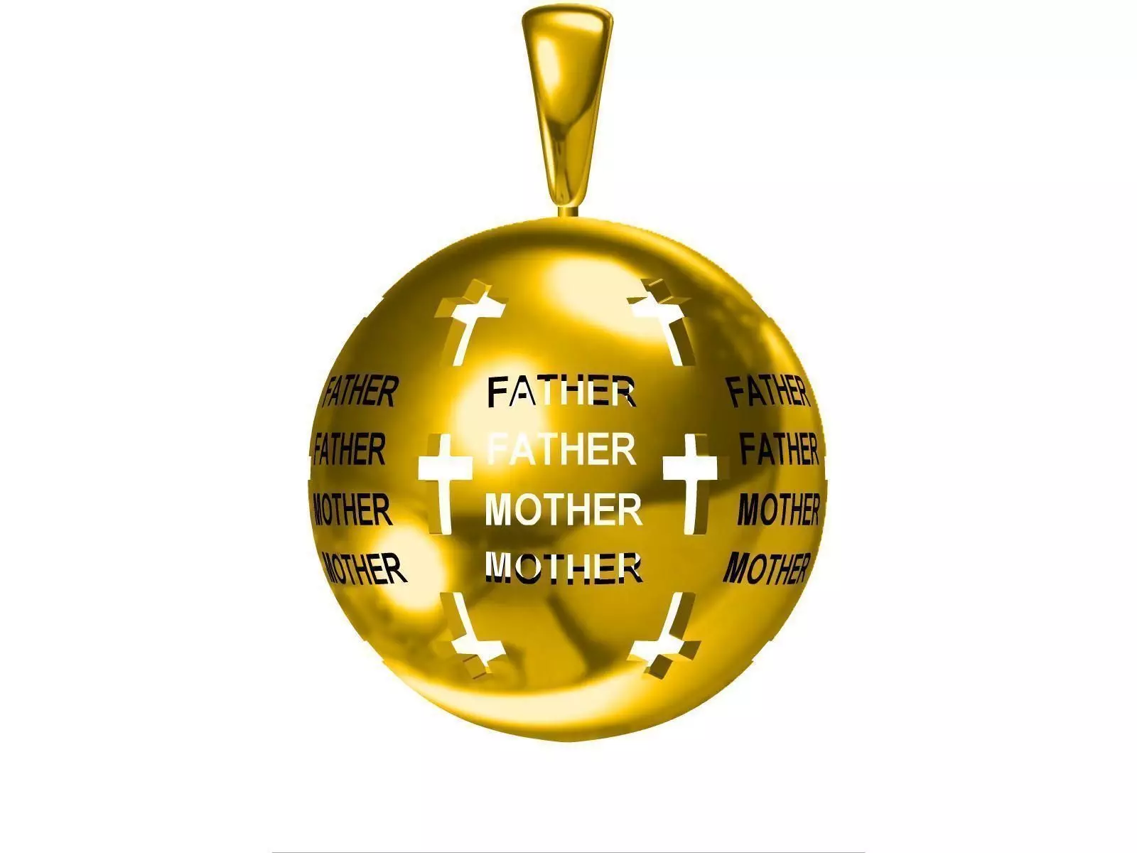 mother christian pendant for father and 3D print model_0