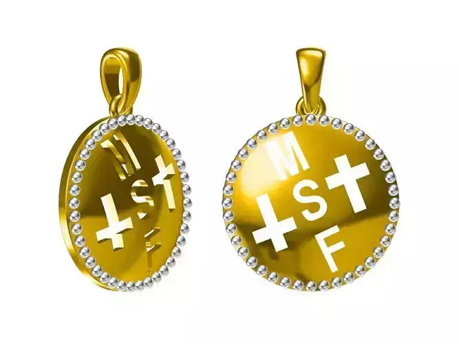 mother 1 two gold pendants with cross in middle