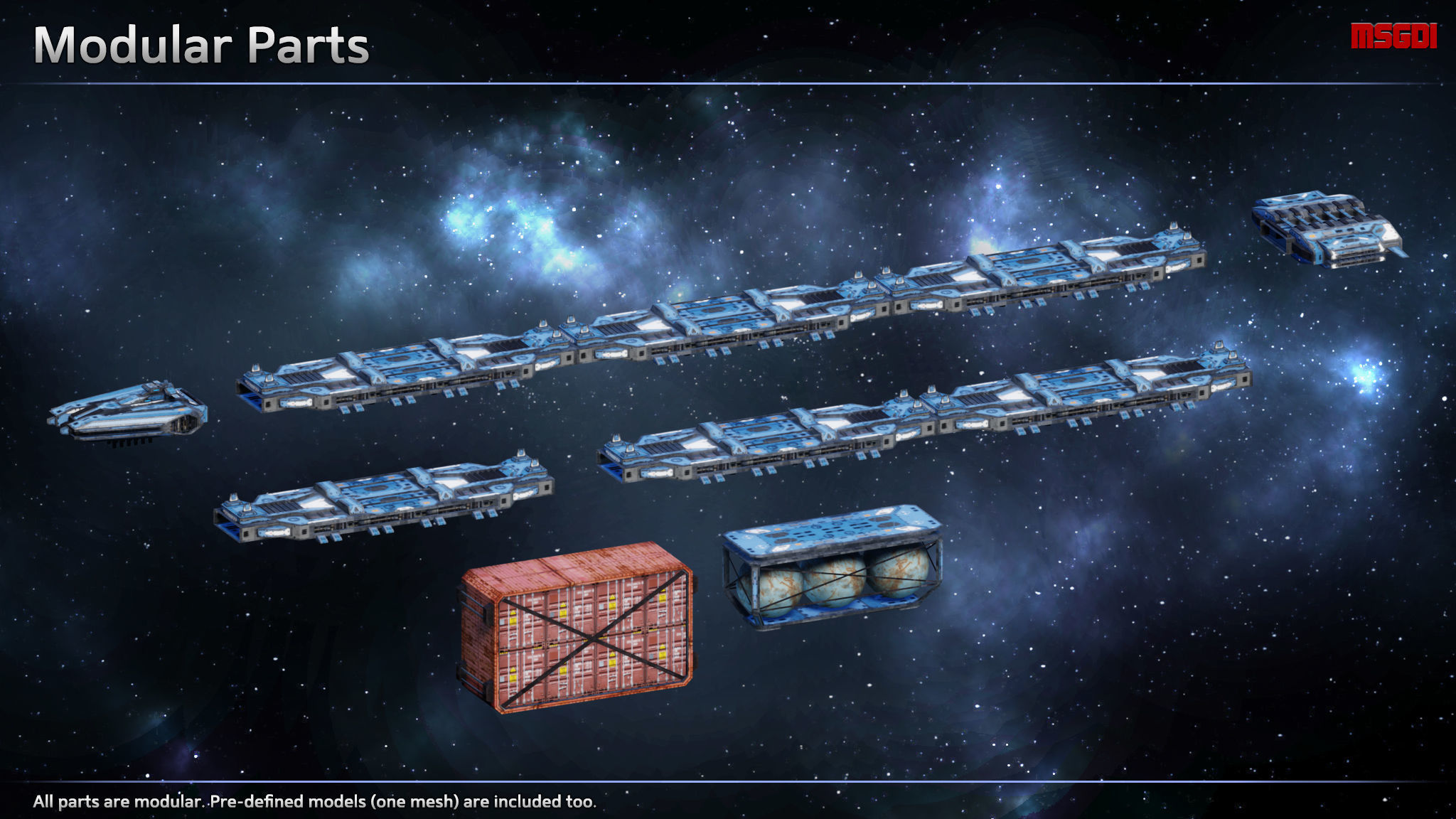 Spaceship Freighter MK III Low-poly 3D model_2