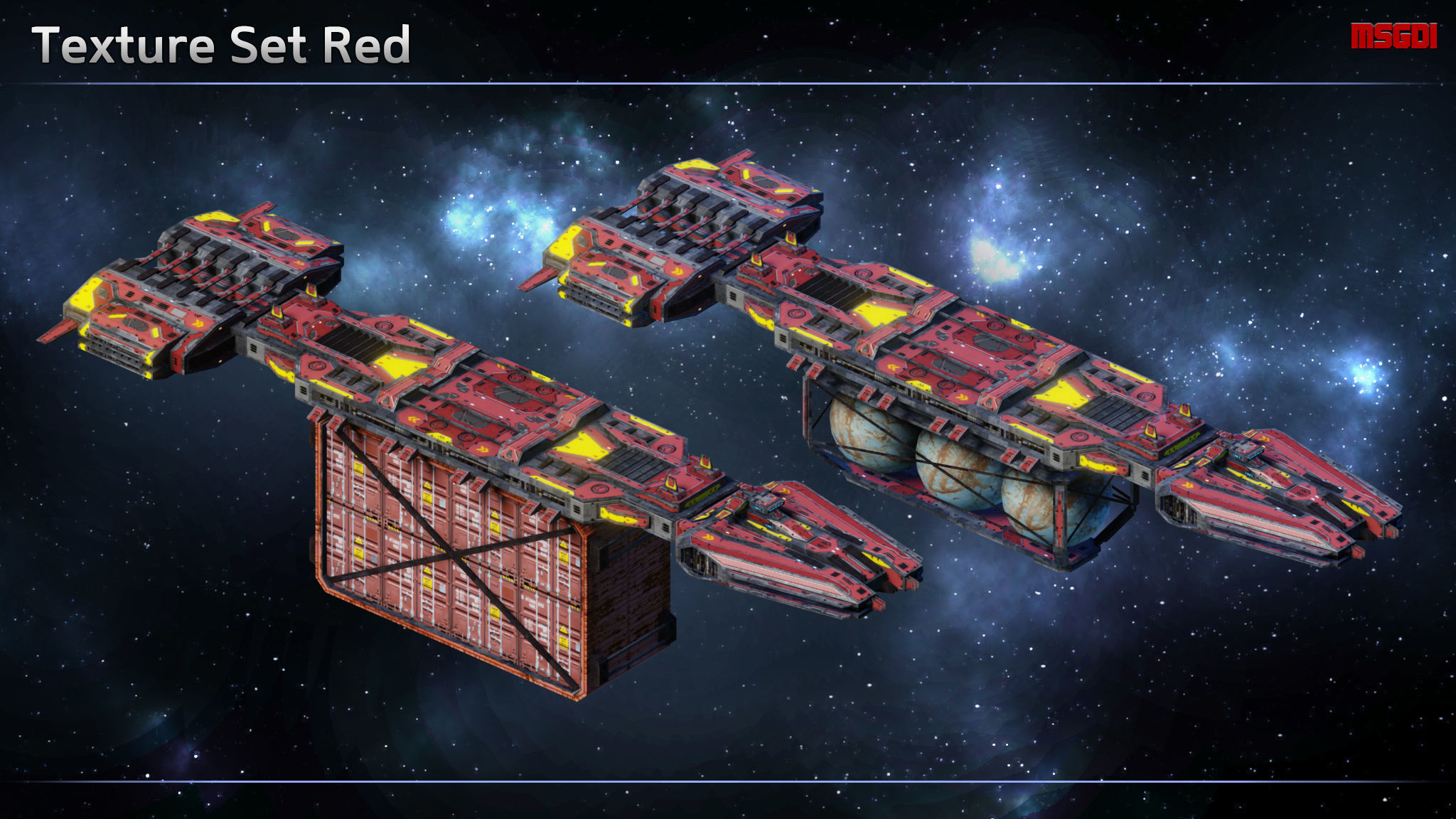 Spaceship Freighter MK III Low-poly 3D model_8