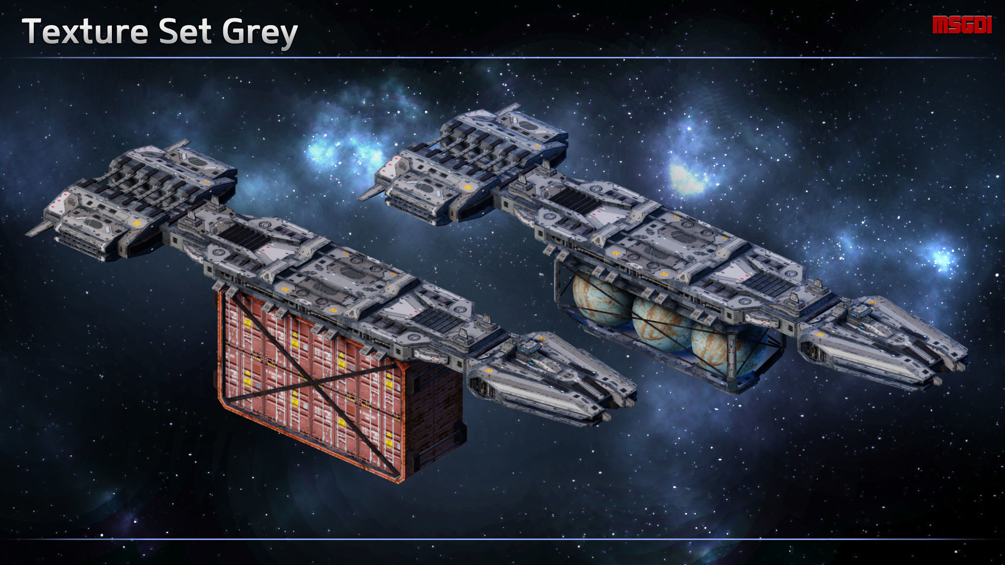 Spaceship Freighter MK III Low-poly 3D model_7