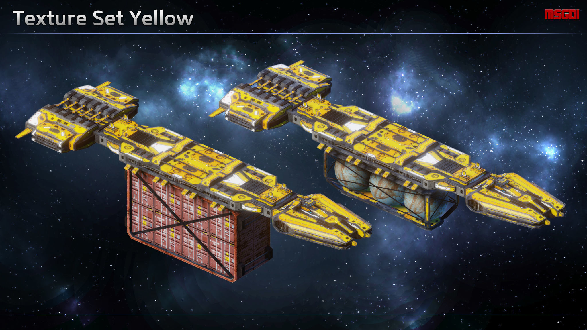 Spaceship Freighter MK III Low-poly 3D model_10