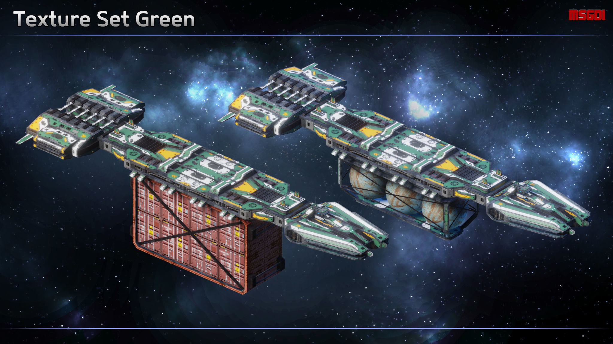 Spaceship Freighter MK III Low-poly 3D model_6