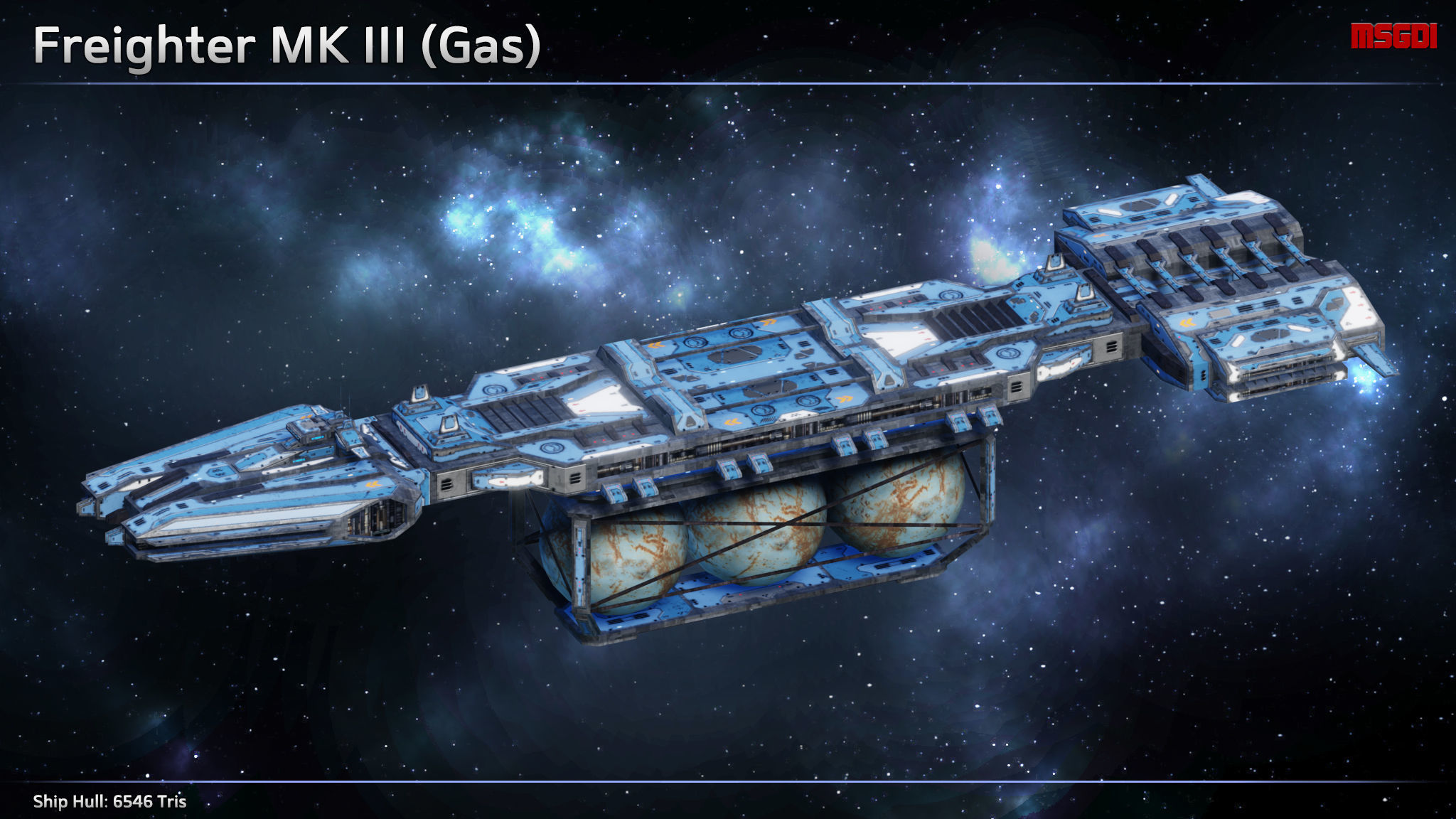 Spaceship Freighter MK III Low-poly 3D model_1