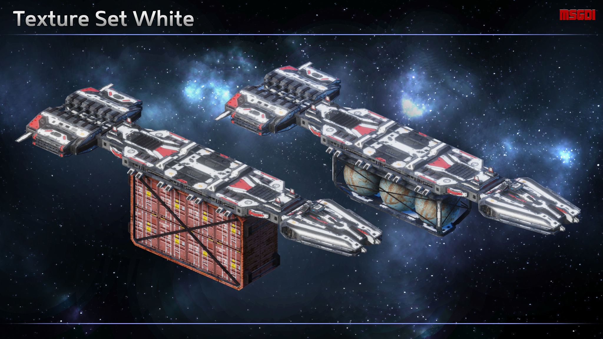 Spaceship Freighter MK III Low-poly 3D model_9