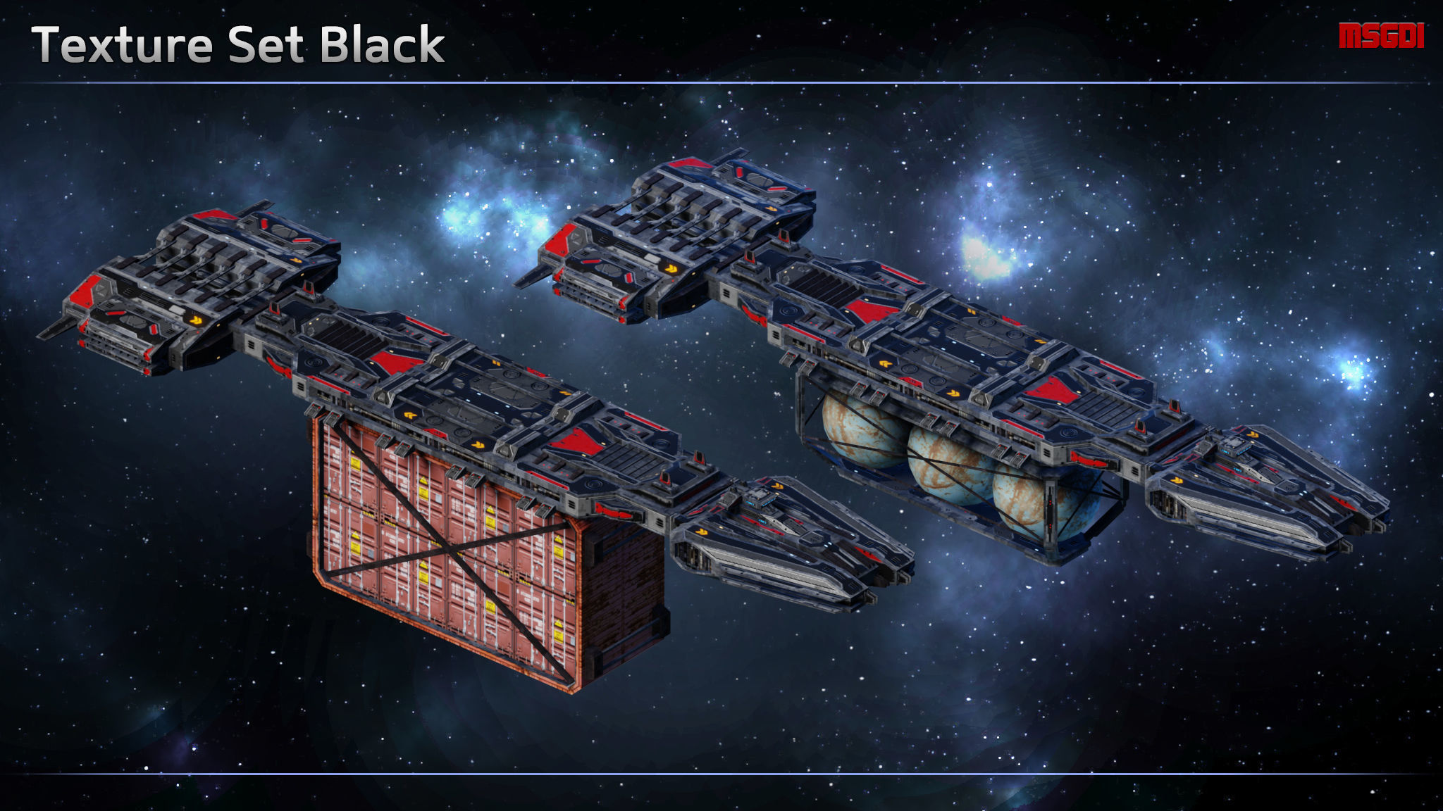 Spaceship Freighter MK III Low-poly 3D model_4