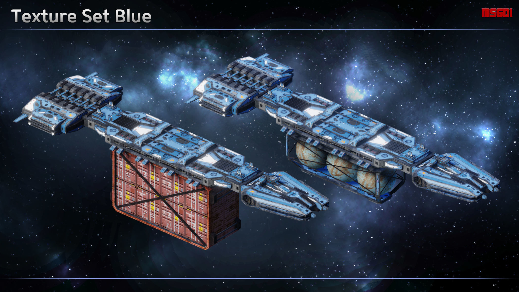 Spaceship Freighter MK III Low-poly 3D model_5