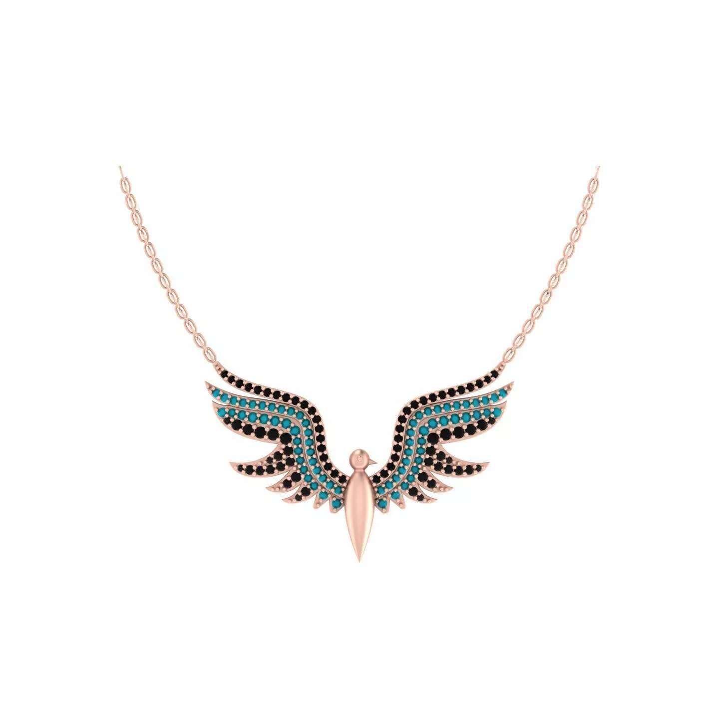 Luxury Phoenix Winged Necklace Pendant 3D Print CAD 3D print model