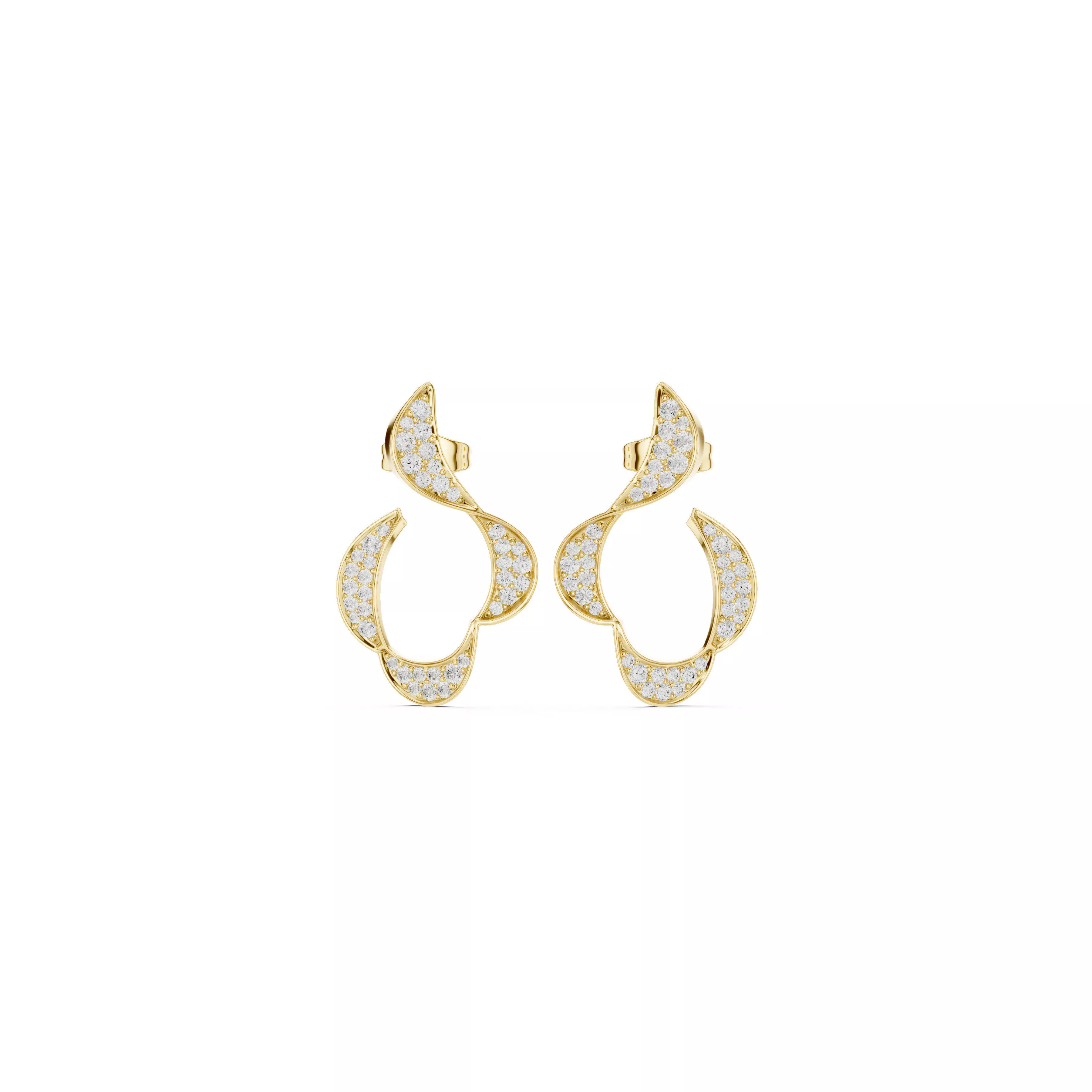 Abstract Diamond Openwork Drop Earrings CAD 3D print model