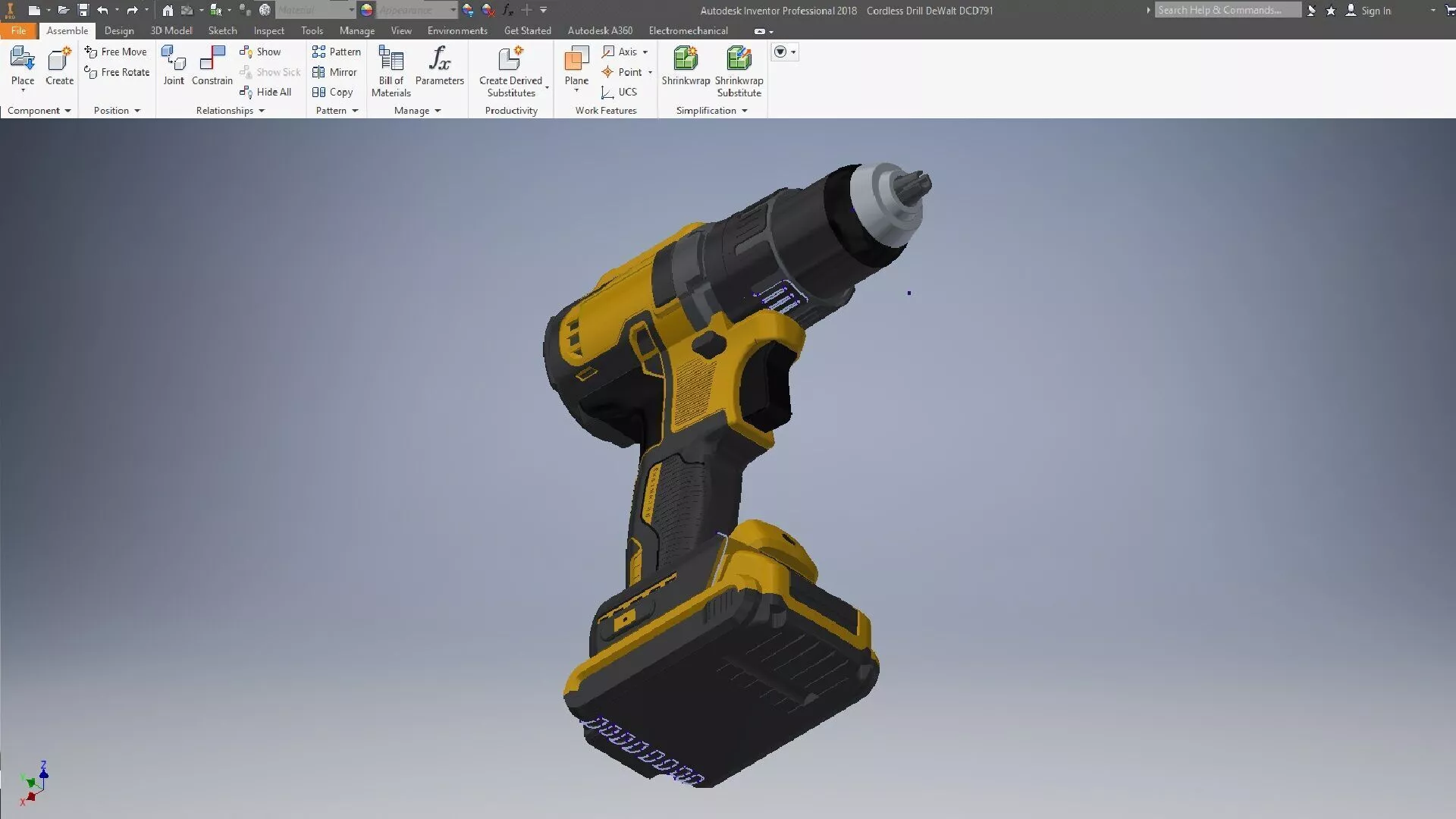 Cordless Drill DCD791 3D model