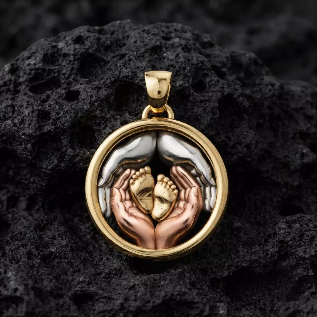 Baby Foot in Hands Pendant v3 3D print model