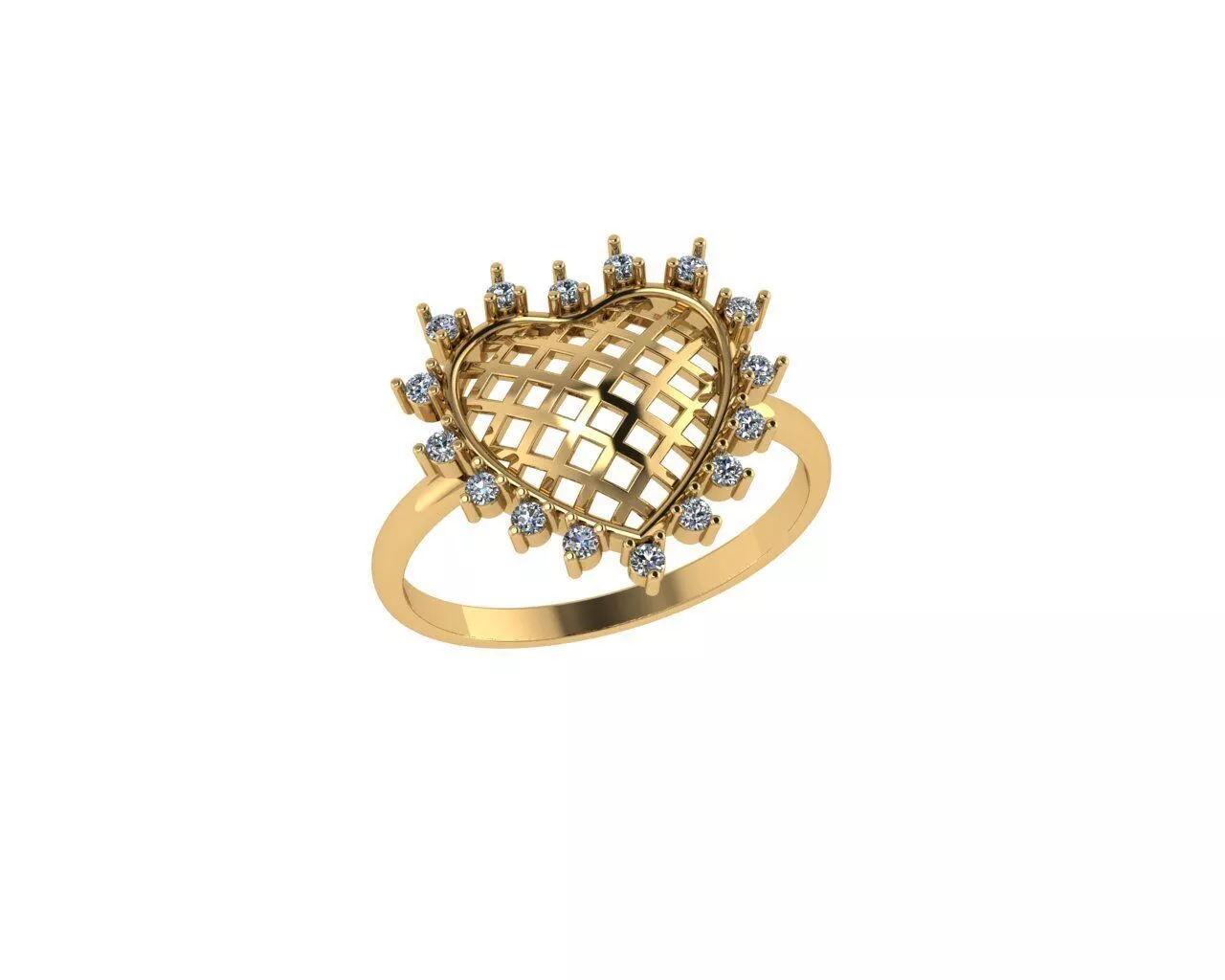 Heart A Mesh Diamond Rings 3D print model