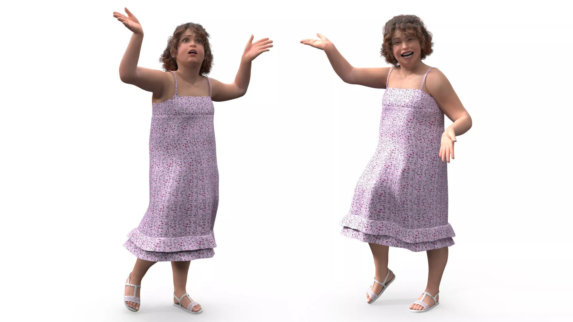 Young Fat Girl Rigged for Cinema 4D 3D model