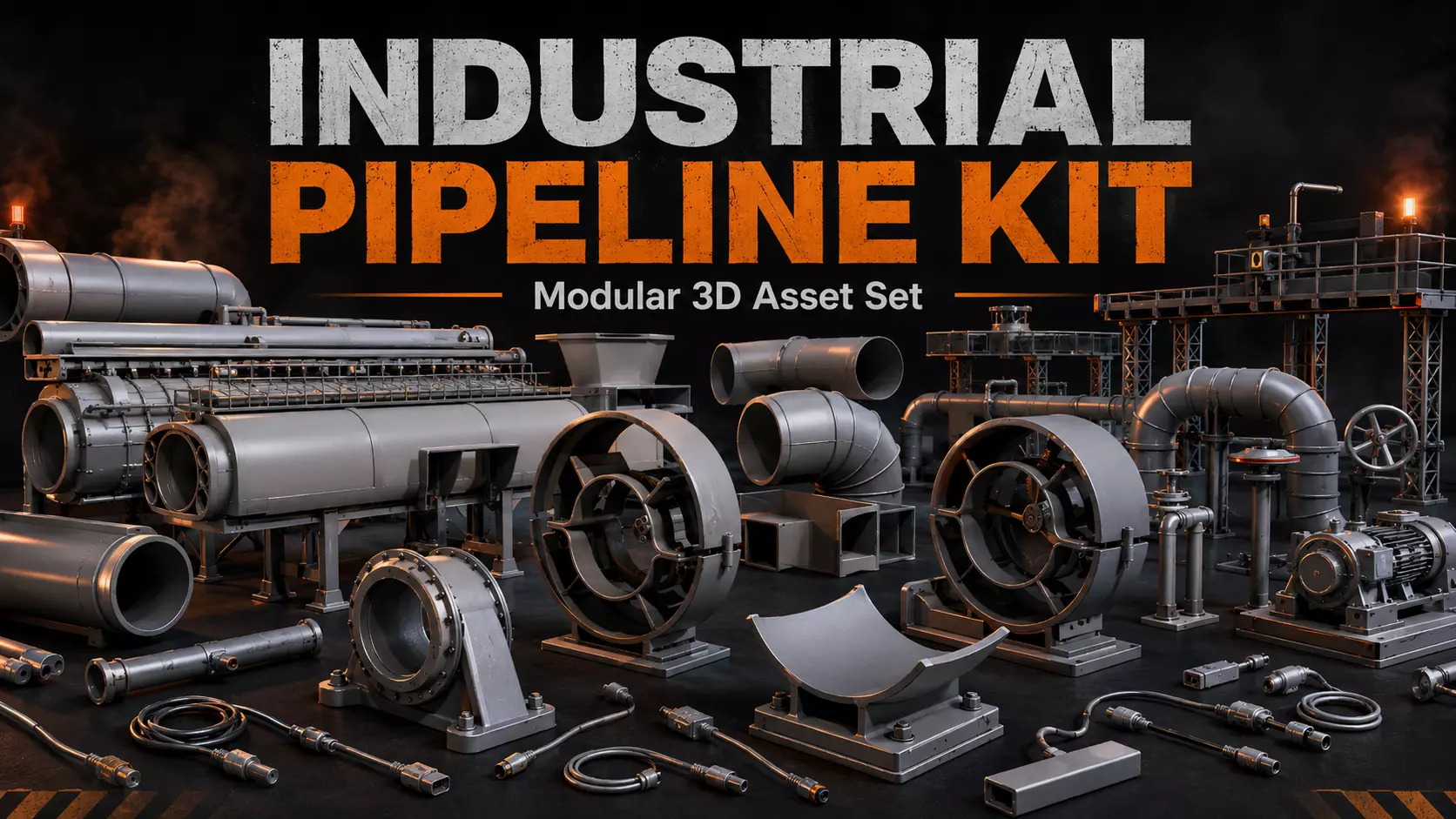 Ultimate Industrial Pipeline Cable Connector Kit 3D model