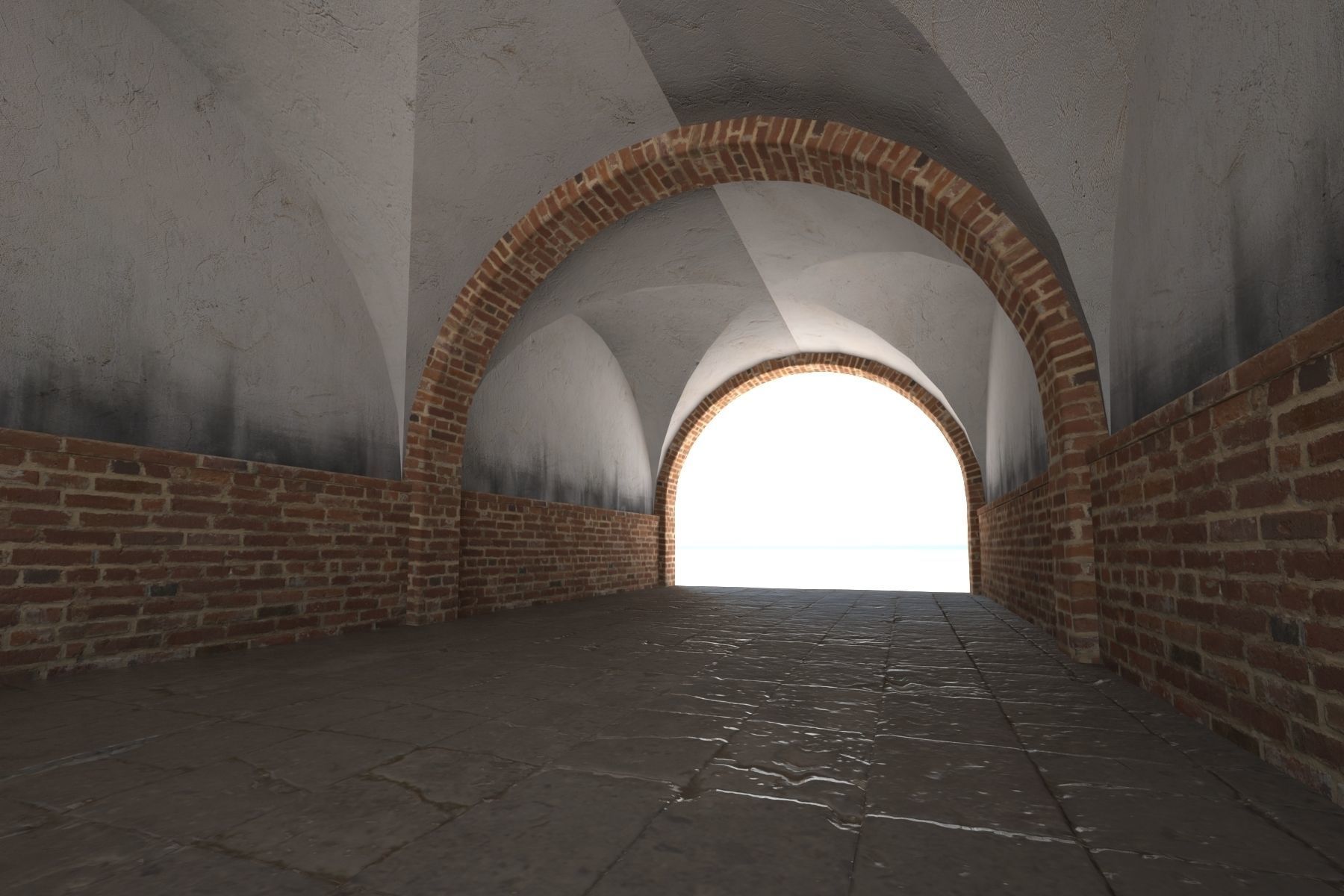 Building Gateway Low Poly Low-poly 3D model_2