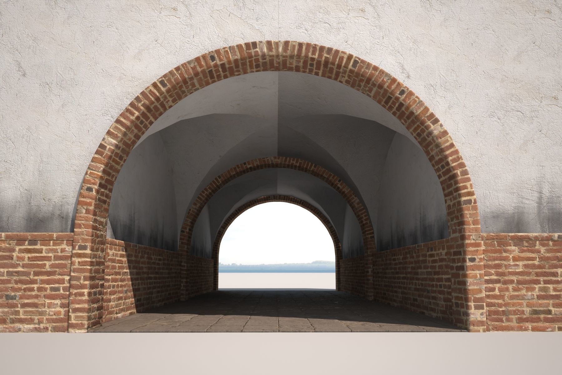 Building Gateway Low Poly Low-poly 3D model_1