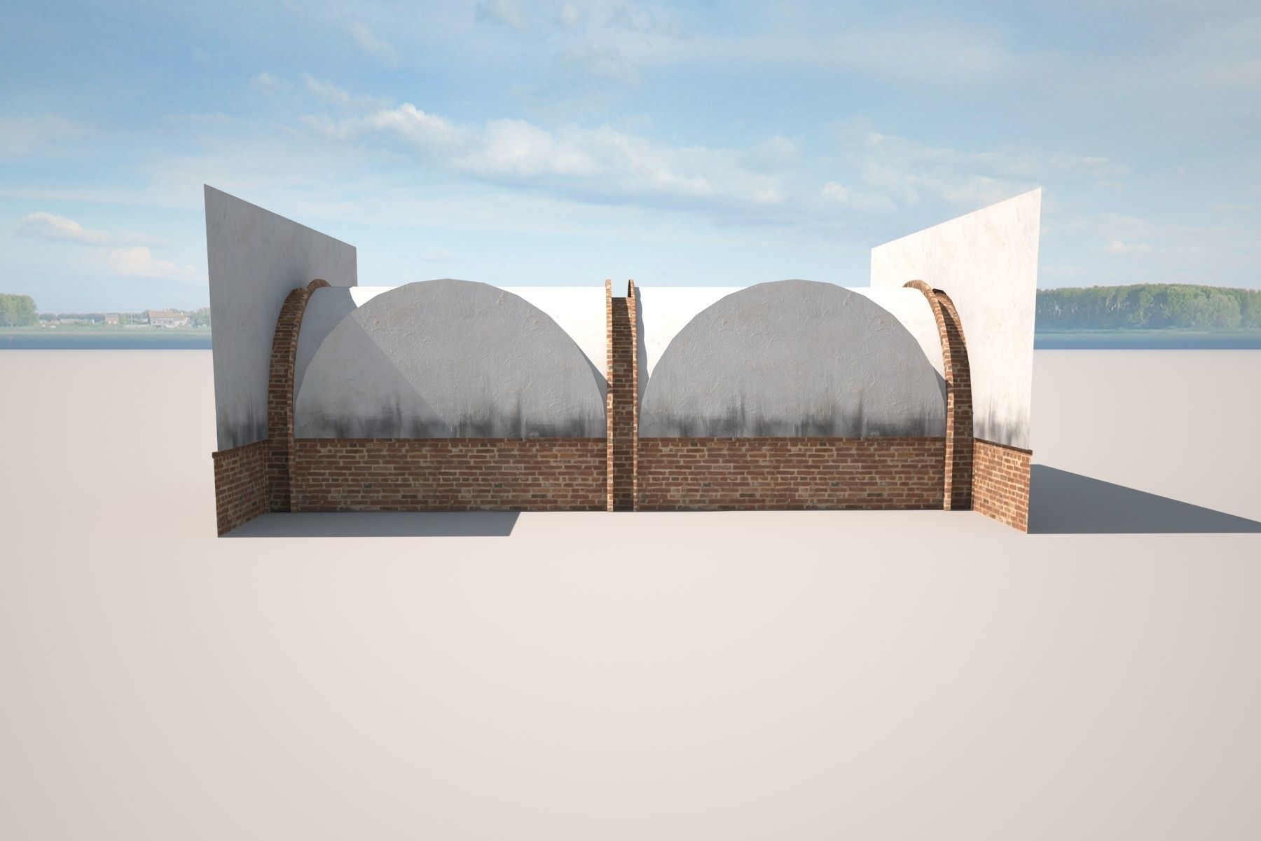 Building Gateway Low Poly Low-poly 3D model_7