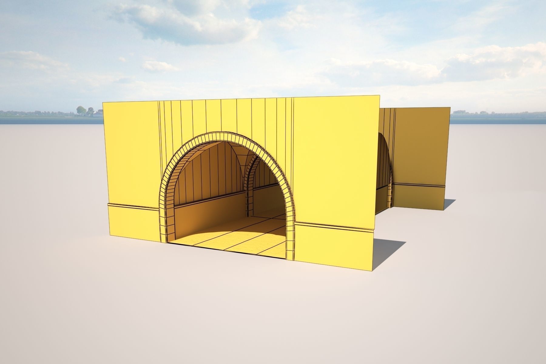 Building Gateway Low Poly Low-poly 3D model_8
