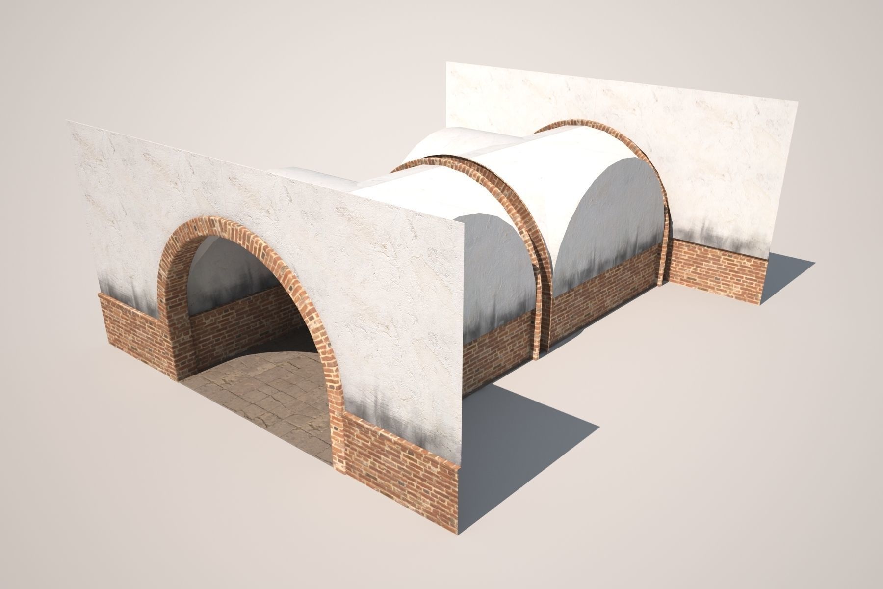 Building Gateway Low Poly Low-poly 3D model_4