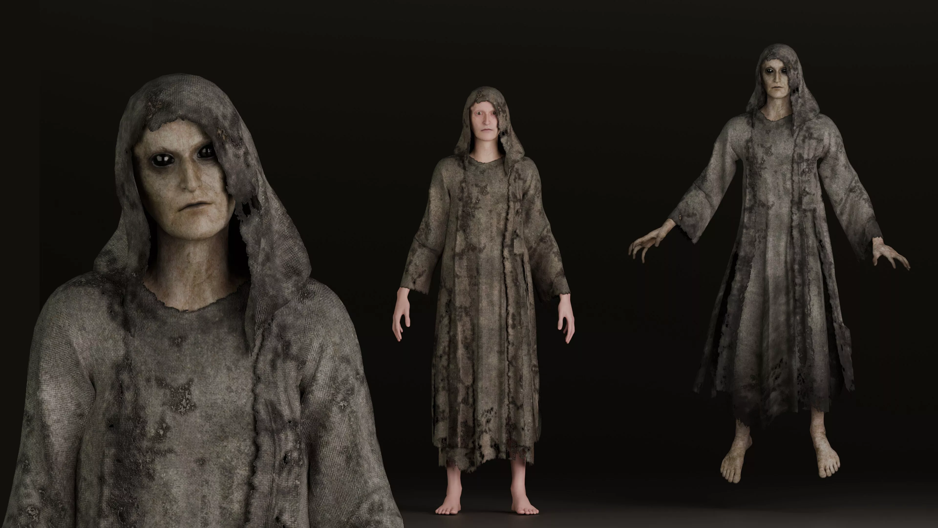 Flying Dementor Ghost Low-poly 3D model