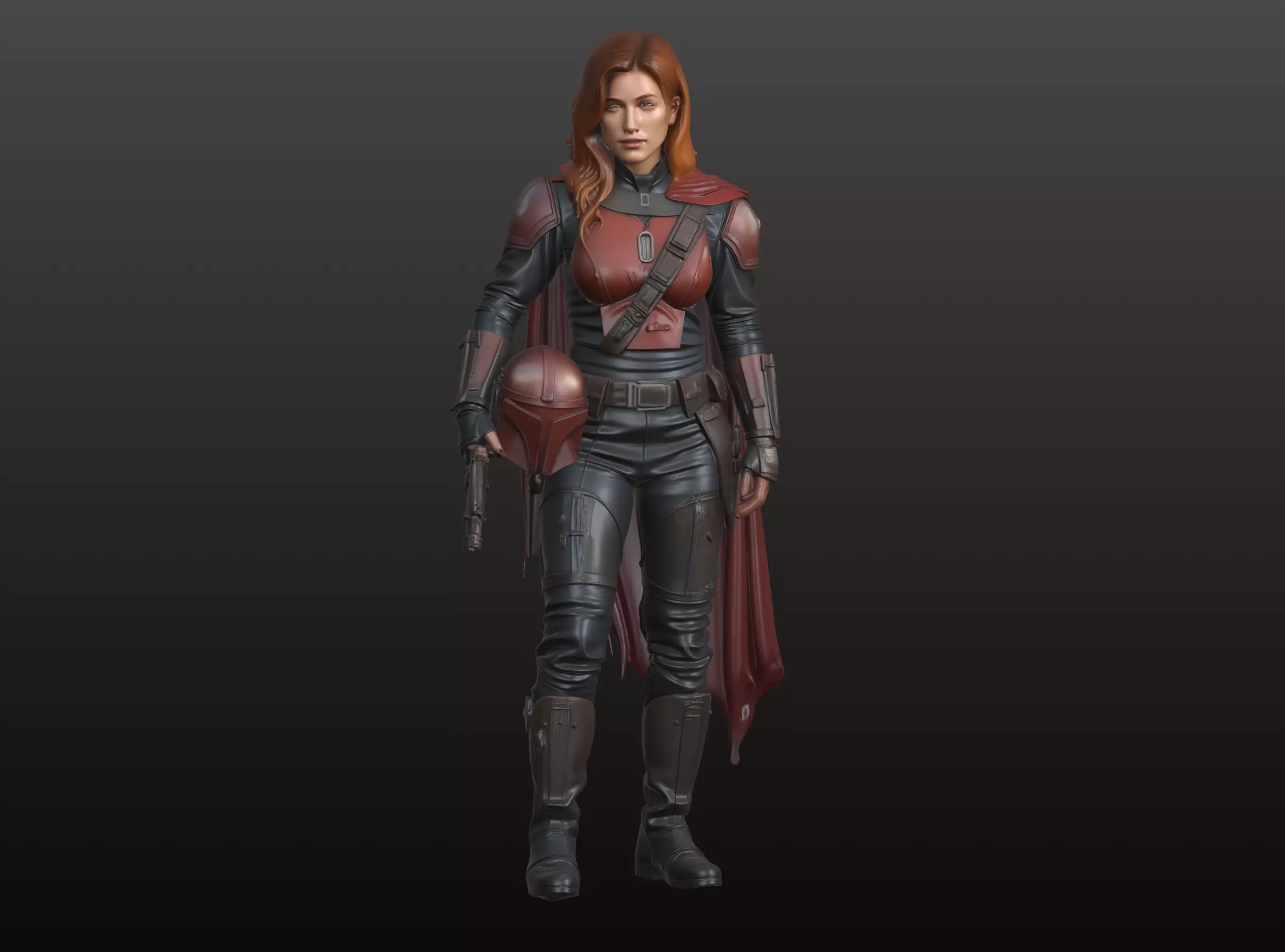 Galactic Huntress Figurine Mandalorian Inspired Collectible 3D print model