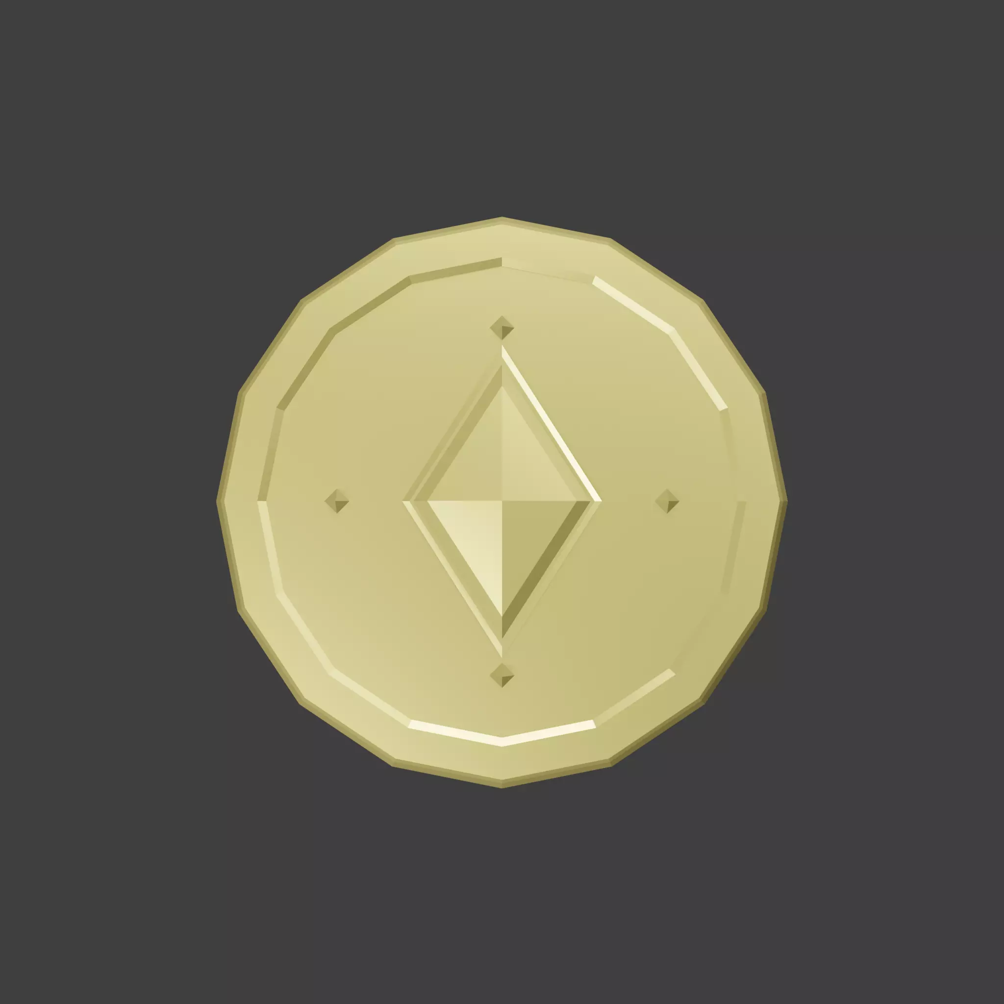 Low Poly Stylized Gold Coin - Game Ready Treasure Prop Free low-poly 3D model