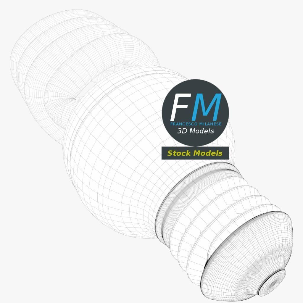 GE-style fluorescent light bulb lamp 3D model_8