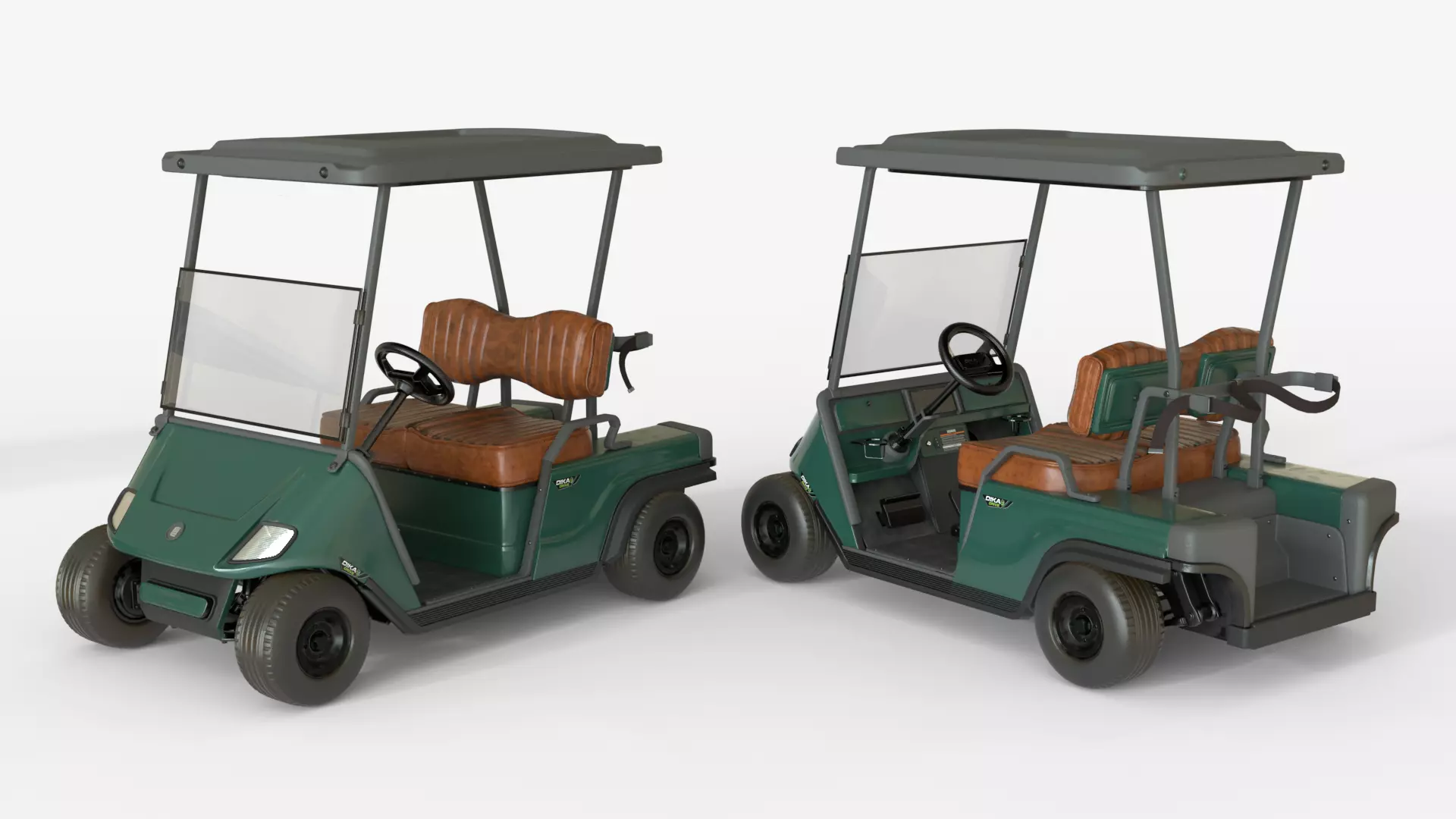 Green Golf Car Realistic Utility vehicle 3D model