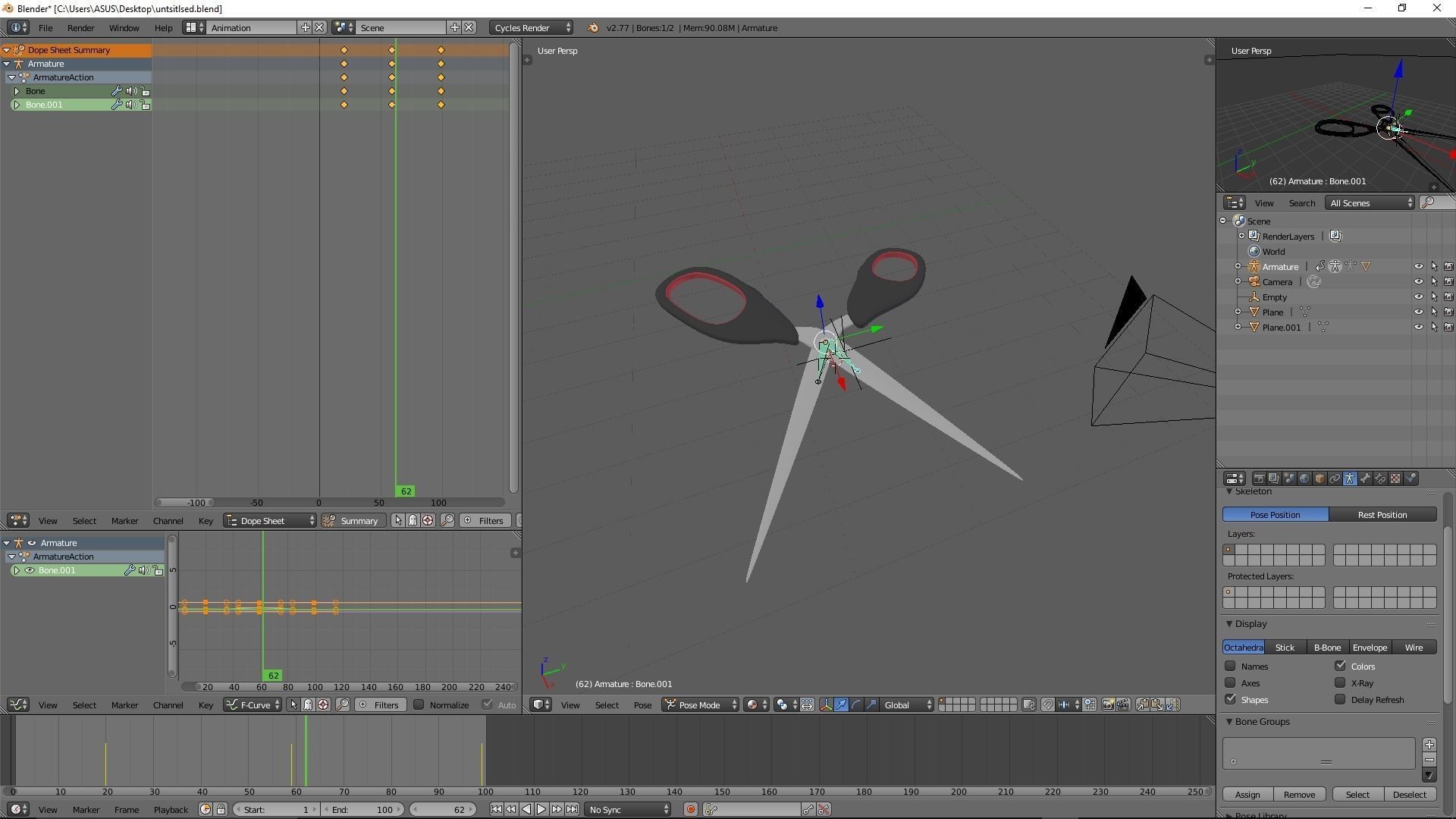 Scissor pair of scissors Low-poly 3D model