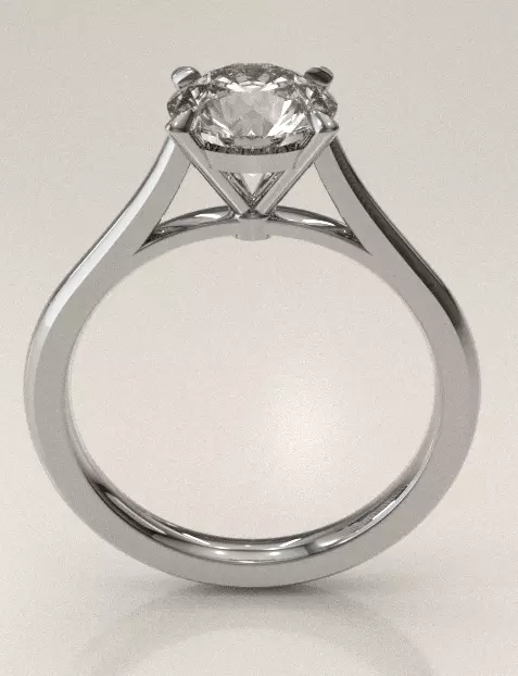 Round Brilliant Solitaire Engagement Ring 3D print model