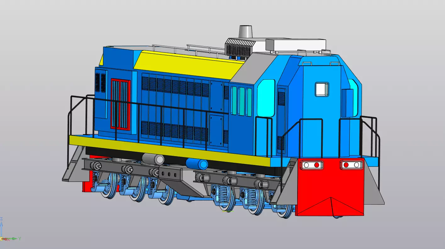 Diesel Locomotive Train 3D model