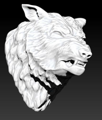 Angry wolf dog 3D print model