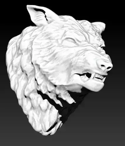 Angry wolf dog 3D print model