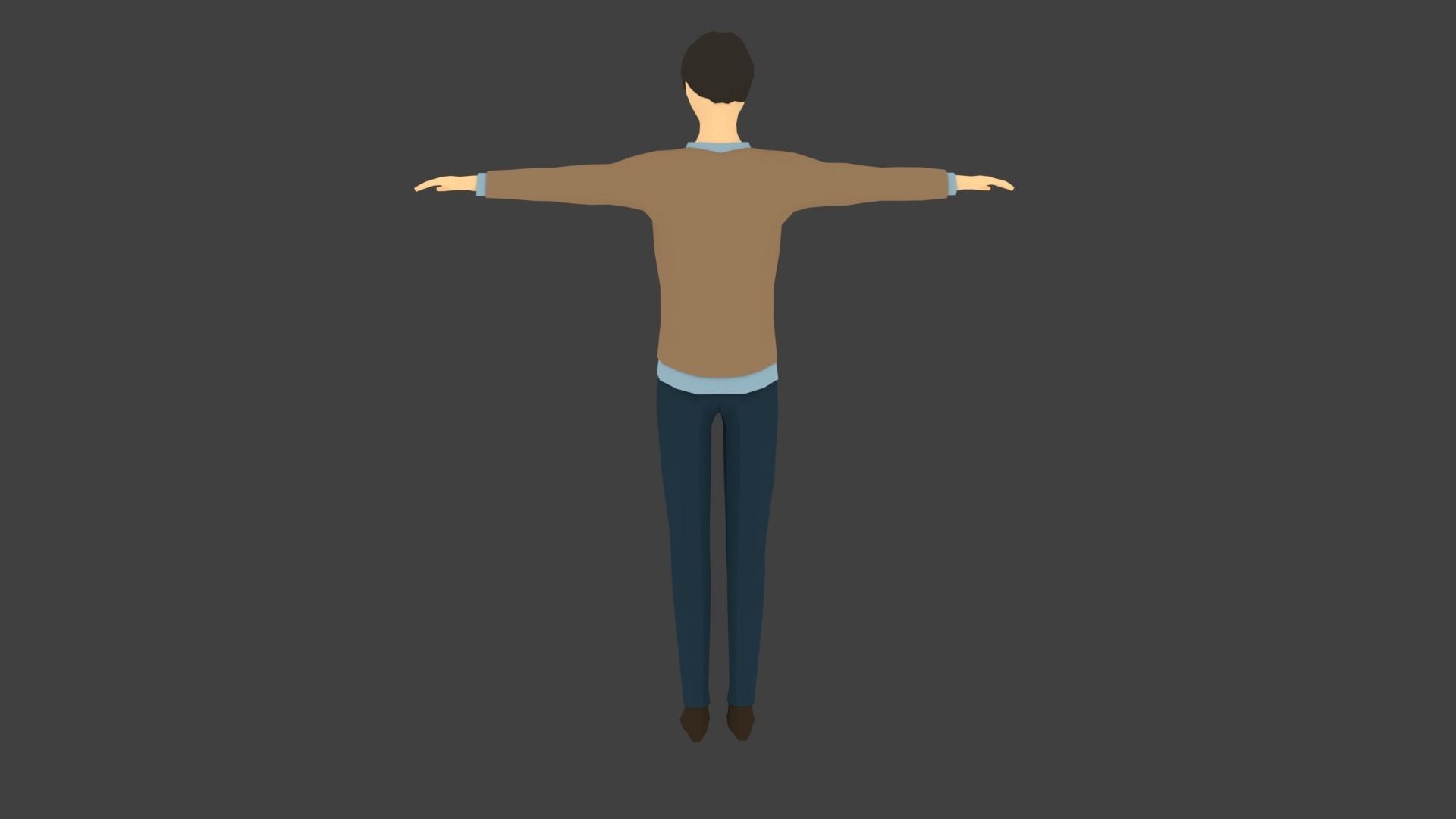 Low-poly Man Casual Clothes 5 Low-poly 3D model_3