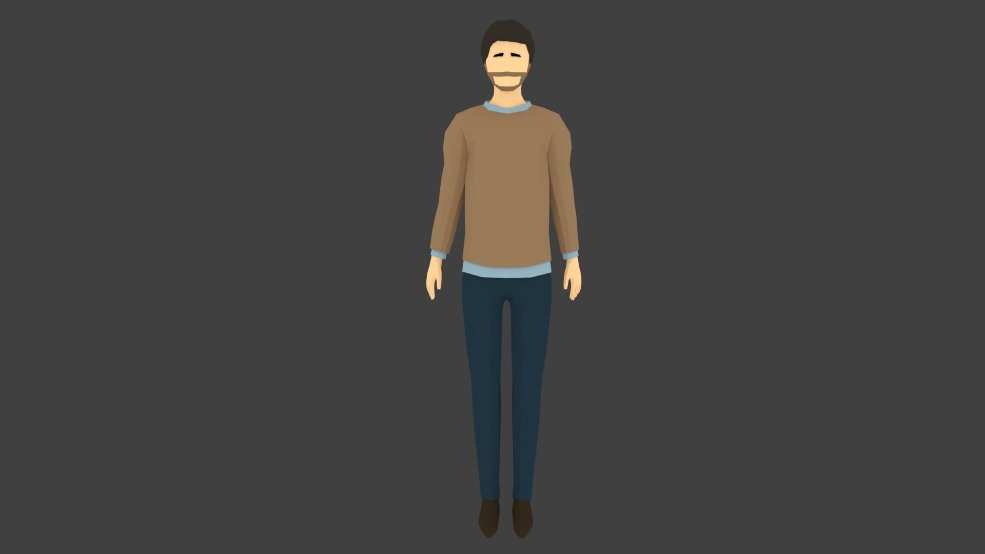 Low-poly Man Casual Clothes 5 Low-poly 3D model_0