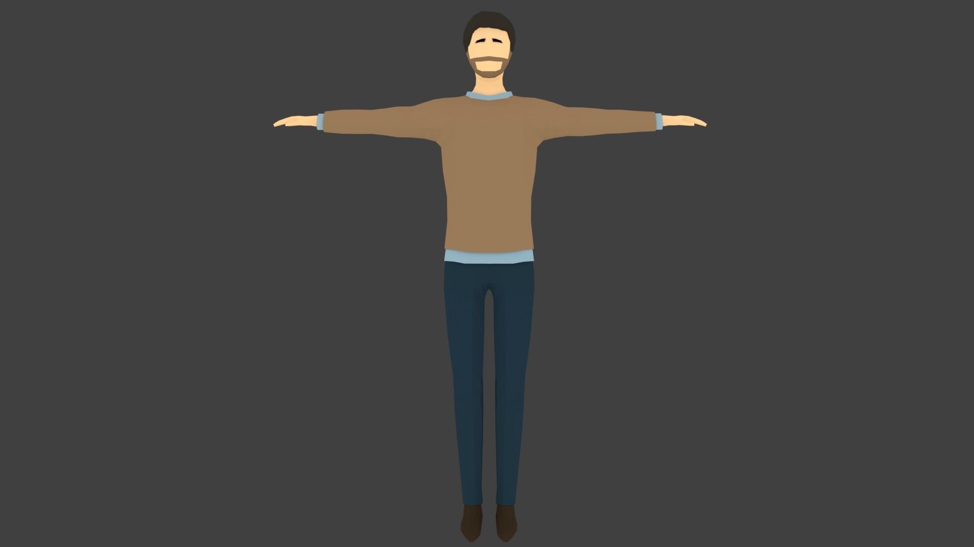 Low-poly Man Casual Clothes 5 Low-poly 3D model_1