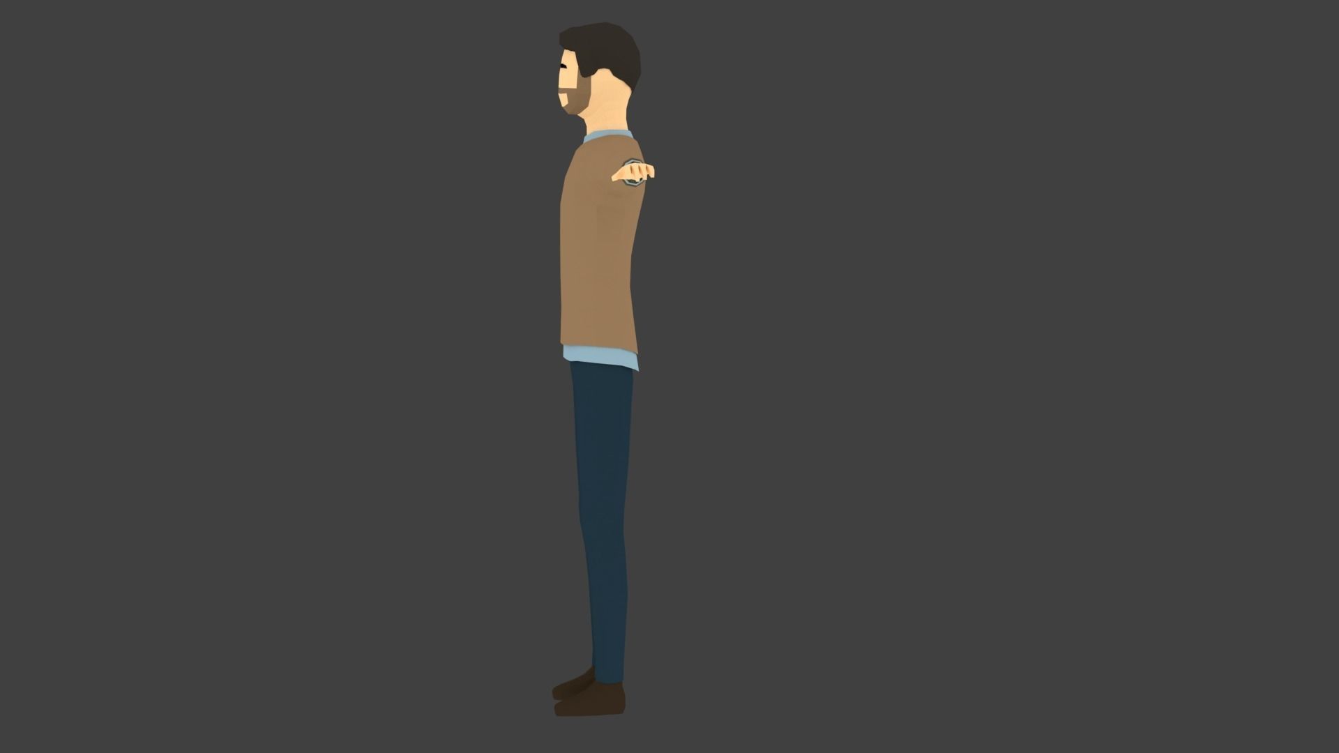 Low-poly Man Casual Clothes 5 Low-poly 3D model_2