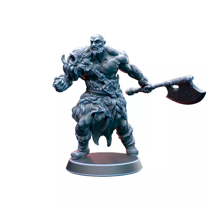 Goliath Barbarian On 1 Inch Base IX - Collectible Hero Figurine 3D print model