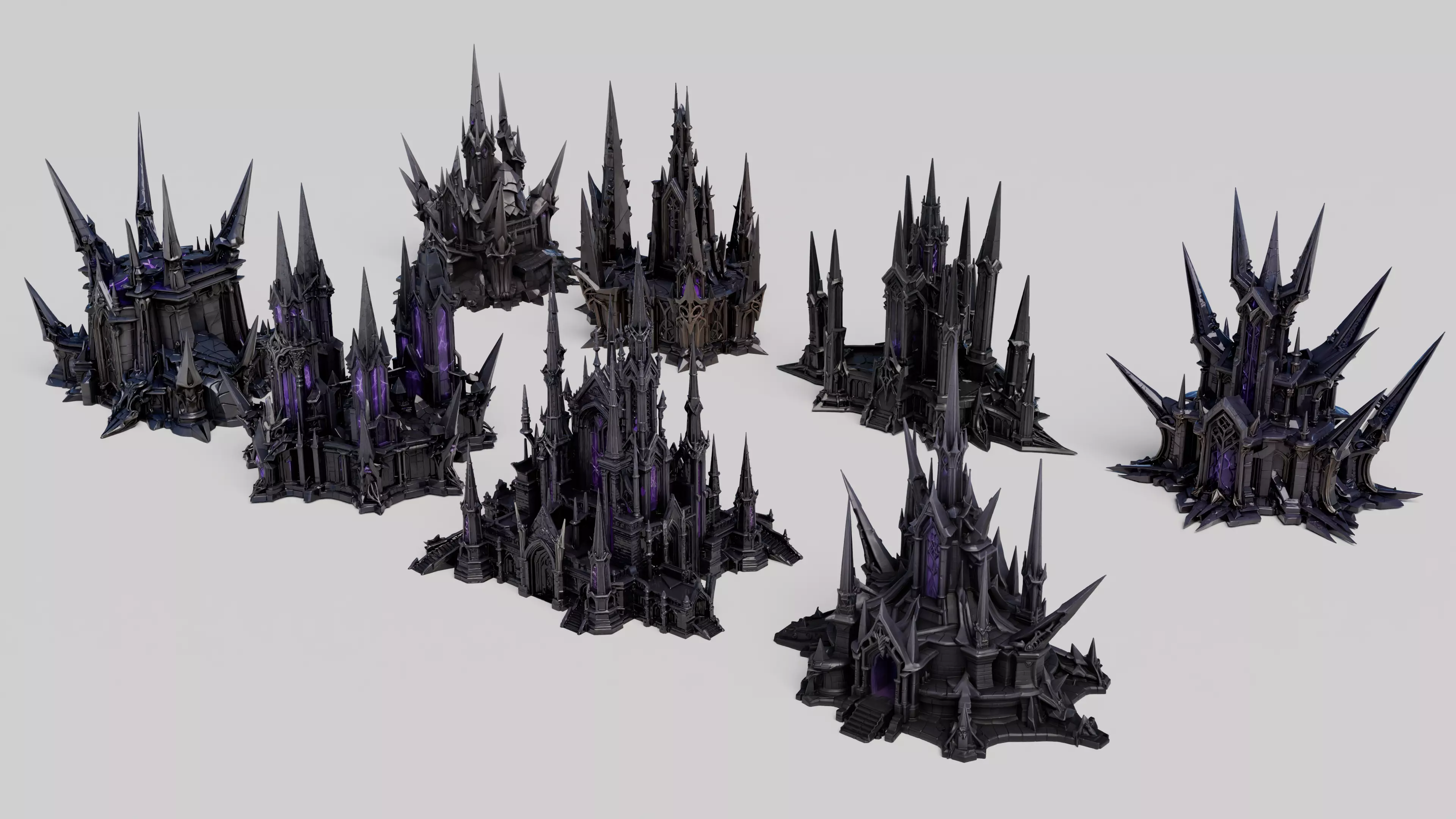 Gothic Citadel and Fortresses Bundle - 8 Models 3D model