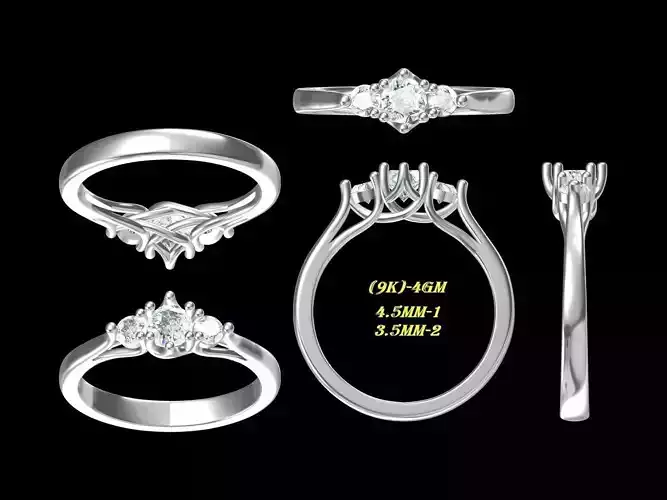 4 5 MMRING diamond engagement ring gold