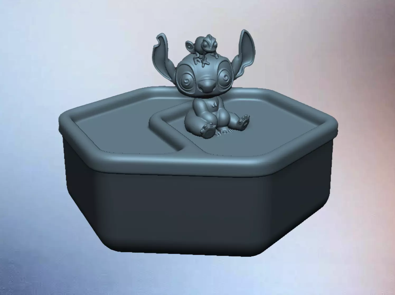 Cute alien storage box Organizer with lid 3D printable 3D print model