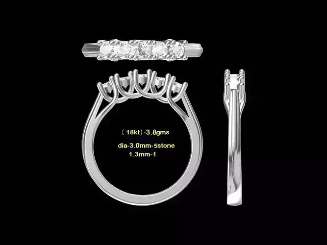 5STONE3MM diamond engagement ring with three stones