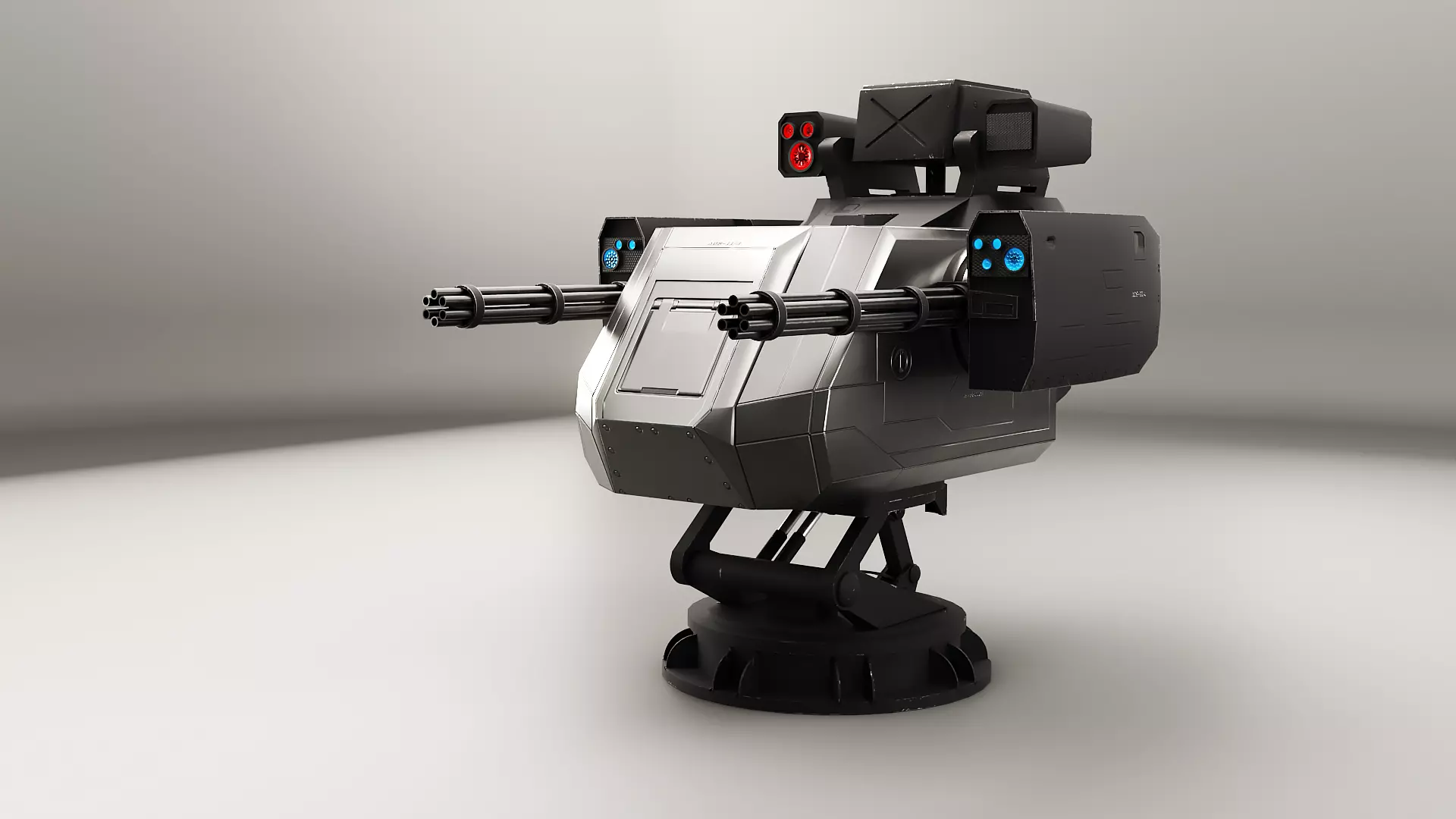 Sci-Fi Anti-Drone Turret PBR Low-poly 3D model